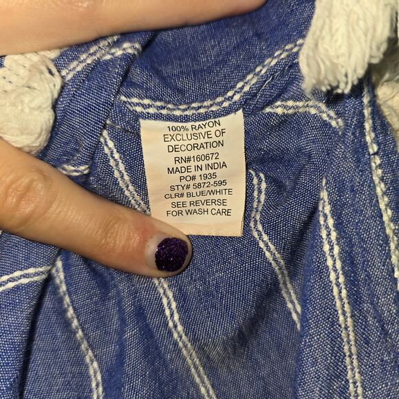 Blue Island Beach Swim Cover-Up Women's Size M Blue/White - Picture 7 of 9